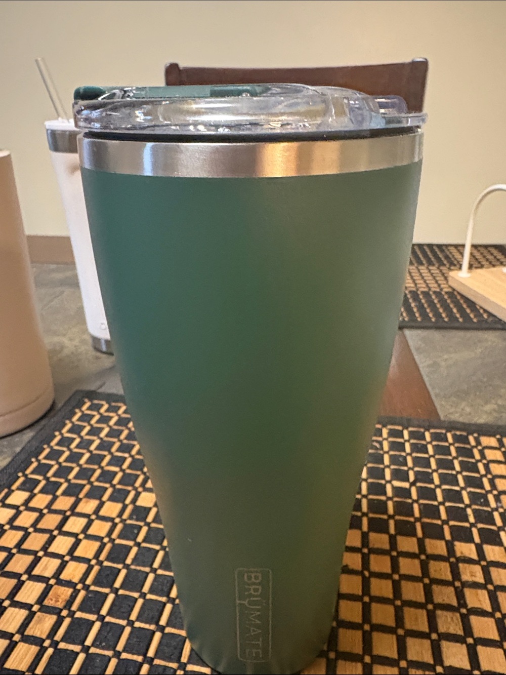 Green Insulated Tumbler with Clear Lid